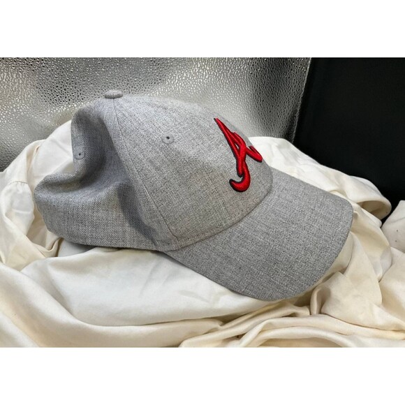 New Era 9Forty Atlanta Braves Hat MLB Baseball Cap Gray Adjustable A-Frame OSFM - Picture 2 of 7